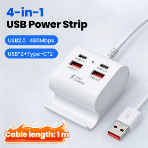 Eloguh 4 Ports 2 USB Charger 2 PD Type C Fast Charging USB Phone Charger Adapter For iPhone Samsung Xiaomi Huawei