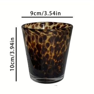 Amber Tortoiseshell Glass Cup Leopard Print Water Cup Home Toothbrush Cup Washing Cup High-End Toothbrush Whiskey Cup