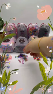 KARET IKAT RAMBUT HAIR TIE BAND KARET JEPANG KOREA SERBAGUNA WARNA-WARNI 2K PCS FREE KANTUNG POUCH