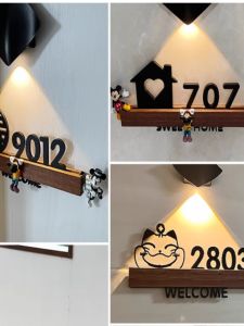 Household Hotel House Door Acrylic Door Plate Number Plate Accessible Luxury Creative Fancy Luminous Door Number Customization