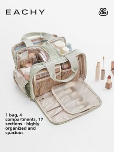 EACHY | Waterproof Portable Makeup Bag With Dividers For Travel