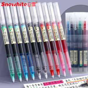 Discover the Snow White Straight-Liquid Ballpoint Pen & Quick-Drying Color Gel Pen
