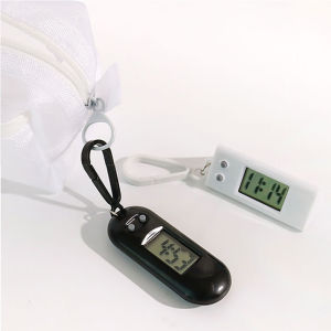 Portable LCD Digital Display Clock Key Chain with Silent Electric Mini Clock for Kids Students Gift