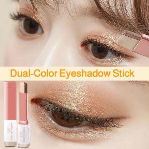 Dual-Color Gradient Eyeshadow Stick Long-Lasting Waterproof Smudge-Proof Eyeshadow Beginner-Friendly 双色眼影棒