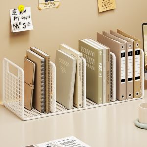 WUBUWEI | Desk Book Stand Reading Rack Organizer Metal 3D Bookend Partition Shelf