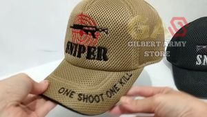 GILBERT ARMY STORE Topi Sniper Coklat Grosir Murah Tactical Jaring