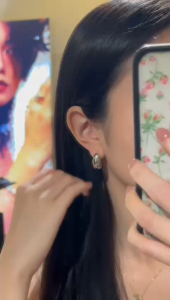 MINIMALIST LAB Titanium Astrid Organic Sculpt Bean Earrings Anting Bentuk Bean
