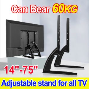 No Punching Wall Mount TV Stand With Screws Adjustable Suitable for 14-75 Inch Desktop Universal TV Tripod Easy Install Universal Flat Screen TV Stand Holder Base TV bracket stand