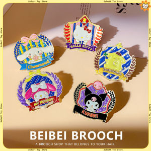Sanrio | Anime Kitty Brooch Cartoon Badge Cinnamoroll Kuromi Pin Pompompurin My Melody Metal Enamel For Clothes Bag College Alloy Gifts