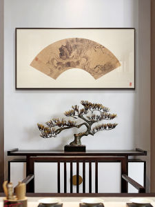 New Chinese Style Office Building Tea Table Background Wall Decorative Painting Villa Hotel Restaurant Corridor Passage Multi-Panel Hanging Artwork