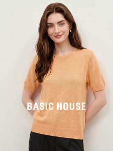 Basic House | Orange Tencel Short Sleeve T-Shirt