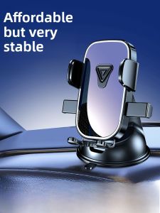 Car Dashboard Mount Phone Holder Universal Navigation Support Stand Modern Luxury Style Shockproof Sticky Pad Installation