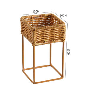 Mini Indoor Desk Plant Stand Simple Office Desk Organizer Rack Iron Material Nordic Style Green Plant Flower Pot Holder