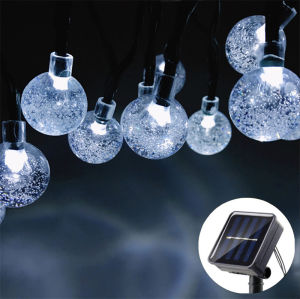 8 Modes LED Solar Crystal Ball Light String Outdoor Fairy Lights Suitable for Garden Party Wedding Party Christmas Decoration