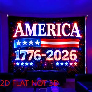 VIKAMA American Neon Patriotic Tapestry Living Room Decoration 1776-2026 Anniversary Atmosphere Room Decoration
