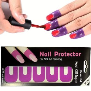 20 Miếng Phim Bảo Vệ Móng Tay Hình Chữ U Không Mùi Cao Su Chống Bám Bẩn Dụng Cụ Chăm Sóc Móng Tay Nghệ Thuật Chuyên Nghiệp