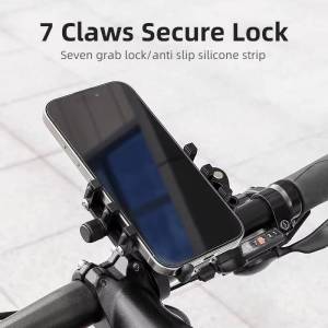 Eslnf | ESLNF Bicycle Phone Holder Aluminum Alloy Anti-slip Silicone Design With Seven-pronged Design For Fixation Mobile Phone Holder
