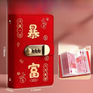 Large Capacity Password Lock Money Storage Book New Model Can Store 20000 Yuan Childrens Storage Bag Financial Book Accounting Book Paper Currency Cash with Password Hundred Yuan