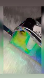 DOMPET MAKEUP/TAS POUCH MAKEUP PVC TRANSPARAN HOLOGRAM