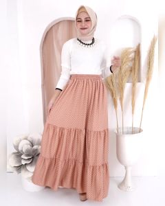 Rok panjang Corak/Motif Kerutan Susun Kantong Rok muslim/Mayung Maxi skrit Bawahan panjang Cewek Terbaru Termurah Terlaris