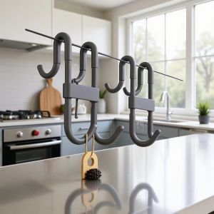 Multifunctional Double Sided Door Hook For Bathroom Glass Door Reversible Plastic Over The Door Hook For Clothes Towels And Bags