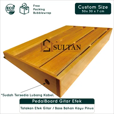 Custom PedalBoard Tatakan Efek Gitar Kayu Pinus