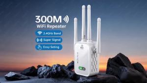 Fenvi | 300Mbps Wireless WiFi Repeater 2.4G Router WiFi Extender Amplifier Booster 802.11N Long Range Repetidor Amplifier Wi-Fi Reapeter