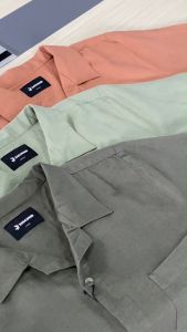 3Second Bowling Basic Shirt Pria Lengan Pendek Cuban Collar Kemeja Santai Polos Baju Pantai Atasan Cowok Casual Outfit Men Short Sleeve Kerah Terbuka Camp Open Korean Style Bahan Katun Linen Laki-Laki 060123