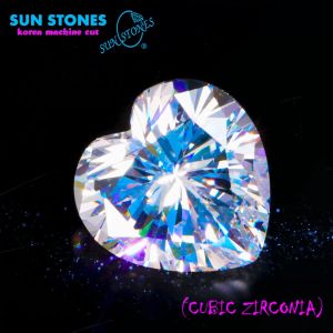 CZ HEART WHITE 5A เพรชรัสเซีย สีขาว รูปหัวใจ KOREA MACHINE CUT HEART WHITE