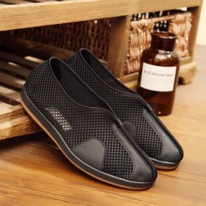 Soft Bottom Work Shoes Mens Beijing Style Cotton Shoes Middle-Aged And Elderly Wear Comfortable Flat Heel Ethnic Style Footwear