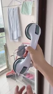 RakanKu MALAYSIA Safety Handle Helping Handle Free Punching Anti Slip Support Toilet Bathroom Safe Grab Bar Handle Vacuum Sucker Suction Cup Handrail Pegangan Tandas 扶手