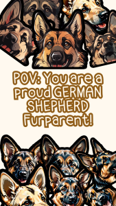 German Shepherd WATERPROOF Vinyl Stickers Cute Waterproof School Labels Dog sticker | Furparent Gift Idea