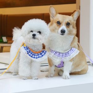 Mojioo อานและสายรั้งเชือกจูงติดอกไนลอนสำหรับสุนัขพร้อมผ้าพันคอลูกไม้สายรัดสุนัขเสื้อรัดอกแมวสายแมวปลอกคอตาข่ายรักษาความปลอดภัยสำหรับสุนัขขนาดเล็กและขนาดกลางและแมว