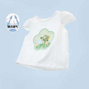 Bornbay Princess Style Short Sleeve T-Shirt Cool Sensation Half Sleeve Girls Clothing Summer Fashionable Sweet Kids Tops