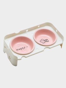 Petdebby | Slanted Elevated Dog and Cat Bowl Preventing Black Chin