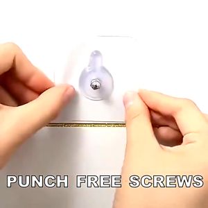 20PCS Wall Mount Screw Hooks No Drilling Strong Adhesive Picture Frames Hanging Screw Hook