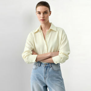 AMII | Office Style Collar Drop Shoulder Pleated Loose Shirt