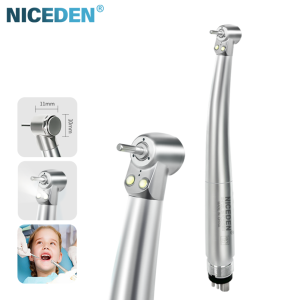 Dental Mini Head LED Handpiece Surgical High Speed Double Led for Kids Children Handpiece Push Button Dentistry Tools