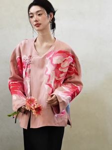 JK&JS | Áo Khoác Áo Sơ Mi Lụa Voan Thêu Mới Phong Cách Trung Quốc