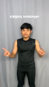 Singlet Olahraga Manset Baselayer Lengan Pendek Olahraga Gym Fitnees