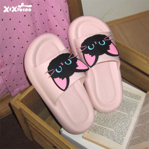 Dép Đi Trong Nhà Mùa Hè Chống Trượt EVA Cho Nữ Dép Đi Trong Nhà Ngoài Trời Phong Cách Hoạt Hình Màu Đen Dễ Thương Cho Học Sinh