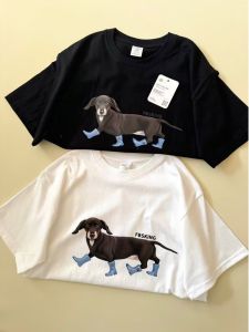 Áo Thun Tay Ngắn in Họa Tiết Thời Trang Mới 2025 Dành Cho Nữ Áo Lót Họa Tiết Chihuahua Chất Liệu Cotton Phong Cách Ngọt Ngào Mùa Hè