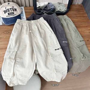 New Spring Autumn Style Boys Workwear Pants Loose Casual Long Trousers for Students Kids Fashionable Baby Single Pants