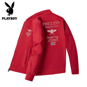 Playboy Châu Âu Và Hoa Kỳ Gió thêu hình con ong Mô Hình Bóng Chày Cổ Áo Khoác Ánh Sáng Sang Trọng Cá Tính Áo khoác jacket thời trang Của Nam Giới Nổ Áo Khoác