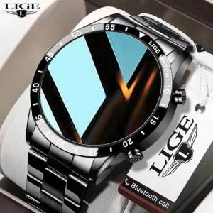 LIGE New Bluetooth Call Smart Watch Men Full Touch Screen Sports Fitness Watch IP67 Waterproof For Android ios +Box