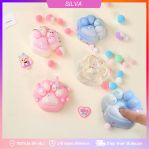 Cartoon Pearl Cat Claw Squeeze Pinching Transparent Toy Cute Cat Paw Slow Rebound Decompression Toy Kids Stress Release Vent Toy