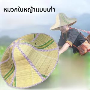 หมวกกันแดดใบพัดพับ 6 ใบ หมวกทรงกลม ผ้าลินิน ใบไม้ สำหรับทั้งชายและหญิง หมวกตกปลา หมวกกันแดด ฤดูร้อน 2025