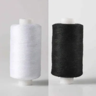 Black/White Thread Set 500m