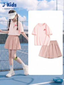 JKIDS | Pleated Quick-dry Ice-silk Girls Summer Outfit