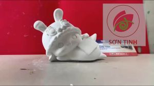 Tượng thạch cao Thỏ Ruyi E13 (Không kèm màu) tô tượng đồ chơi cho trẻ